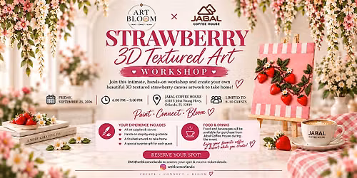 Strawberry 3D Textured Art Workshop | Art Bloom Orlando