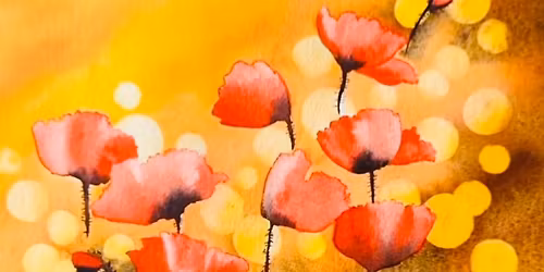 Bokeh Poppy and Amber Watercolor Class with Tia - Wednesday March 25, 2026, 6-8pm Grand Rapids MI