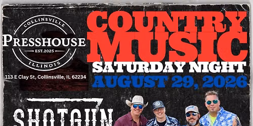 Shotgun Creek at PressHouse at Old Herald Brewery, Collinsville, IL 6PM