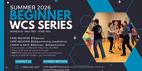 Beginner West Coast Swing Series MONDAYS 6:30 PM \u2022 5-Week (+Bonus Week)