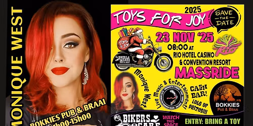 MONIQUE WEST @ TOYS FOR JOY MASSRIDE, BOKKIES PUB & BRAAI, 1 BISHOP STREET, KLERKSDORP