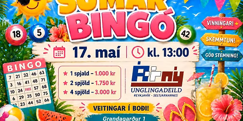 SumarBING\u00d3 ud. \u00c1rn\u00fd - fj\u00e1r\u00f6flun fyrir \u00de\u00fdskalandsfer\u00f0