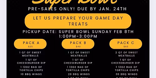 Super Bowl Game Day Party Packs