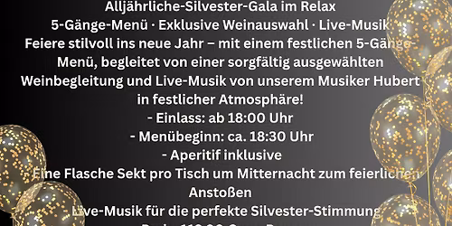 Silvester-Gala im Relax Oberstdorf