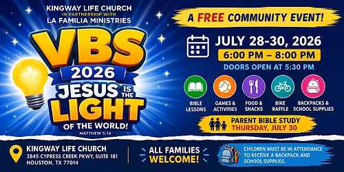 Back to School Bash- VBS\/Free Backpacks