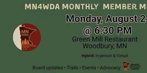 MN4WDA August Membership Meeting