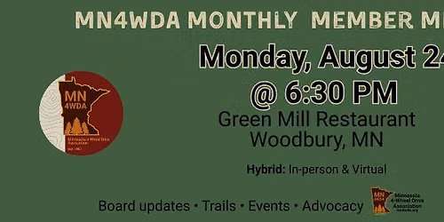MN4WDA August Membership Meeting