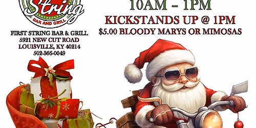 TOYS for TOTS RUN - FREE BREAKFAST for RIDERS @ FIRST STRING BAR & GRILL