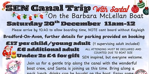 SEN Canal Trip with Santa! - *FULLY BOOKED*