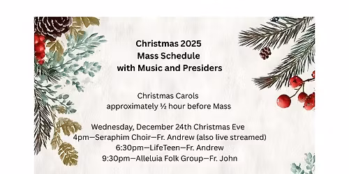 Christmas Mass Schedule