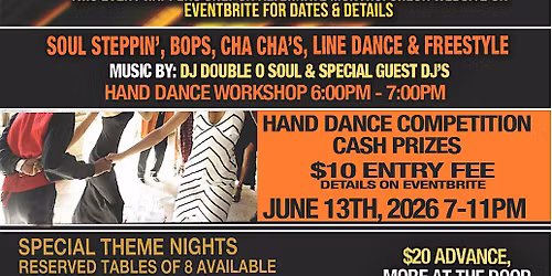 Hand Dance & Contest  June 13th @ Graces Event Center