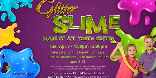 \u2728\ud83d\udfe3 Glitter Slime at the Youth Center! \ud83d\udfe3\u2728
