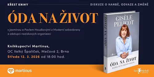 K\u0159est knihy \u00d3da na \u017eivot + ve\u0159ejn\u00e1 debata s Modern\u00ed Sebeobranou a neziskovou organizac\u00ed Spondea