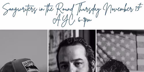 Songwriters in the round w\/ Evan Barber, Kyle Keller, & Rambler Kane