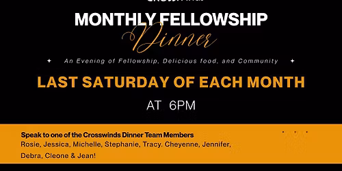 Monthly Fellowship Dinner