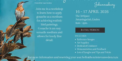 Birds in Gouache Art Workshop - Johannesburg
