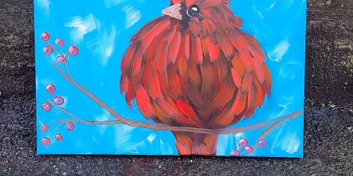 Fluffy Cardinal Paint Class