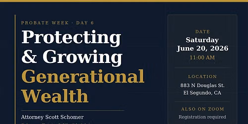 Probate Week Day 6 Scott Schomer Estate Planning Seminar