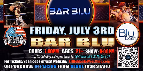 Pompano Beach, FL - Little Mania Mini Wrestling @ Bar Blu "The Shortest Fight of Them All"