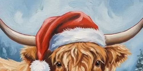 Paint Nite Event- "Moo-y Christmas Highland Cow"