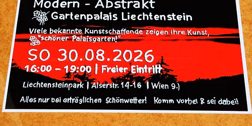 Kunstgenuss und Chillen m\u00f6glich, im k\u00fchlen Liechtensteinpark, bei Eintritt frei und sei dabei!  <<>>