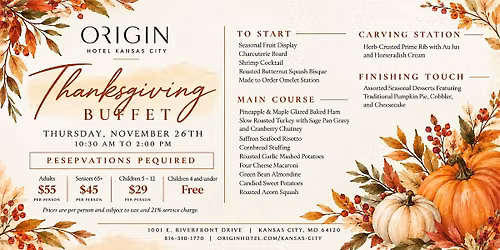 Origin Hotel Thanksgiving Buffet