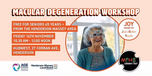 Free Macular Degeneration Workshop & Morning tea for Seniors