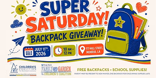 Super Saturday Backpack Giveaway