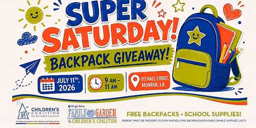 Super Saturday Backpack Giveaway