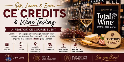 \ud83c\udf77 Earn Your CE Credits & Enjoy Wine Tasting! \ud83c\udf77