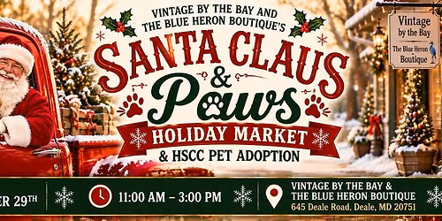 Santa Claus & Paws Holiday Market and HSCC Pet Adoption 