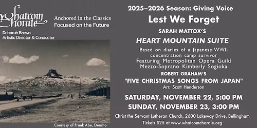 Whatcom Chorale presents Lest We Forget