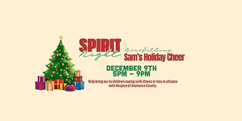 Spirit Night for Sam\u2019s Holiday Cheer Wish Fund