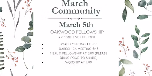 March Community Meeting