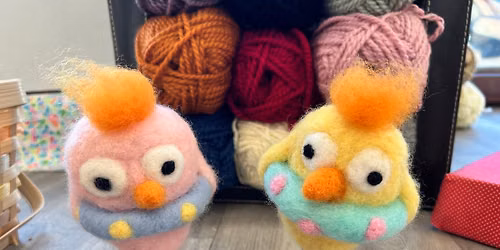 Bird in swim ring - needle felting workshop