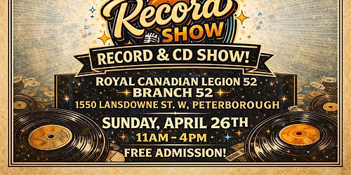 Peterborough Record & CD Show - Apr 26th! FREE ADMISSION