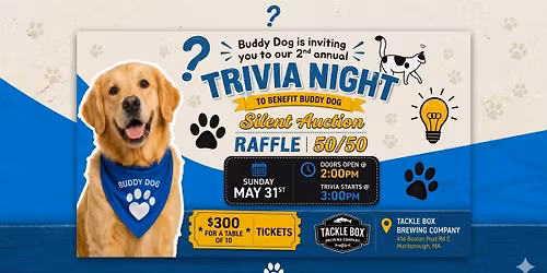 \ud83d\udc3e Buddy Dog\u2019s 2nd Annual Trivia Night