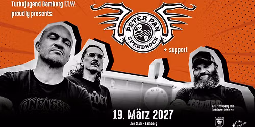 Turbojugend Bamberg f.t.w. proudly presents: PETER PAN SPEEDROCK + Support