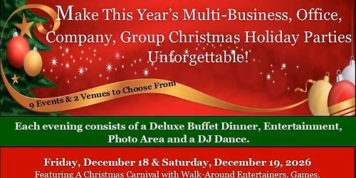 Multi-Business\/Office\/Group\/Company Holiday Christmas Party Featuring A Winter Christmas Carnival
