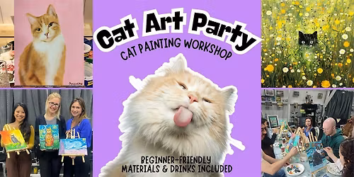 Cat Art Party: Cat Painting Workshop - Paint & Sip - for beginners - Leiden