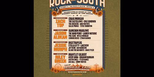 Rock The South: Jason Aldean  Kameron Marlowe & The Band Perry - Friday