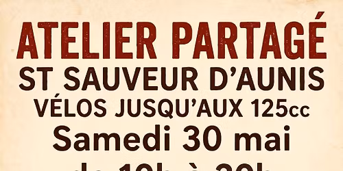 Ouverture d'un Atelier partag\u00e9 pour vos v\u00e9los jusqu'aux 125cc