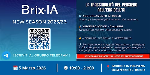BRIX-IA Meet-Up | La tracciabilit\u00e0 del pensiero nell\u2019era dell\u2019AI
