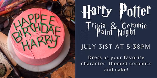 SOLD OUT-Harry Pottery Trivia & Ceramic Paint Night!
