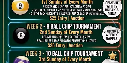 Break Time Billiards Sunday Chip Series