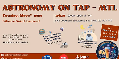 Astronomy on Tap MTL - May 2026