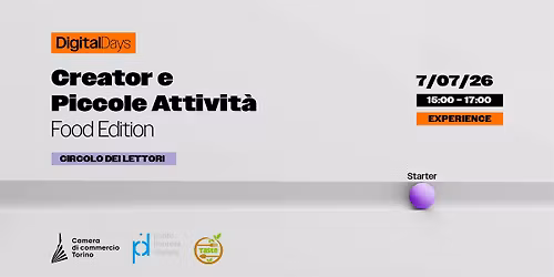 Creator e Piccole Attivit\u00e0 - Food Edition