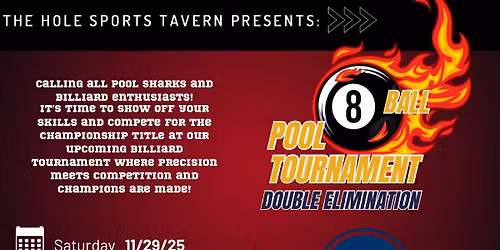 8 Ball Pool Tournament At The Hole Sports Tavern and entertainment venue 