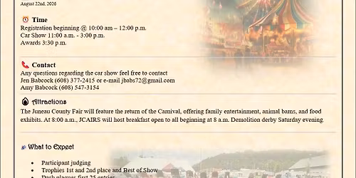 2nd Annual Juneau County Fair Car Show