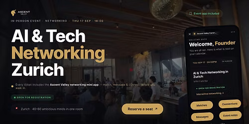 AI & Tech Networking Event in Zurich by Ascent Valley